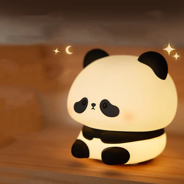 Panda Night Lights Animal Silicone Timing Rechargeable Lamp Cartoon Panda Bedroom